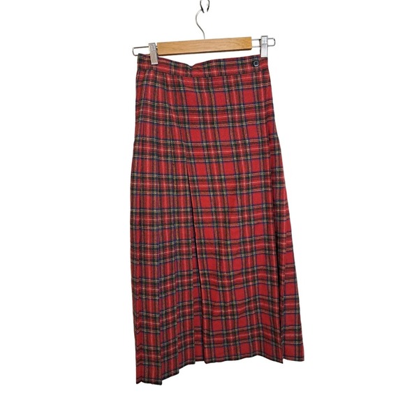 Woolrich Vintage Wool Plaid Midi Skirt Wrap Skirt Kilt Sz 6 - Picture 1 of 7